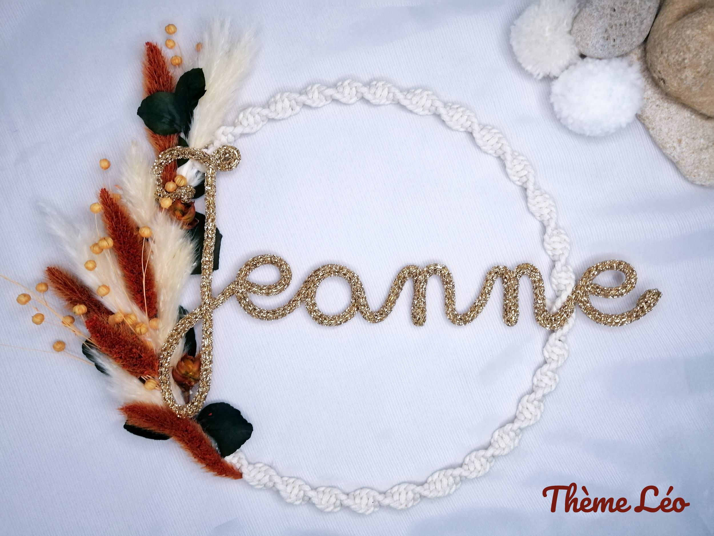 Couronne macramé bohème Jeanne - Thème Camille