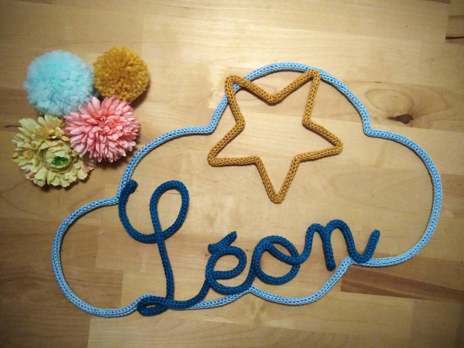 Prénom en tricotin 4 lettres