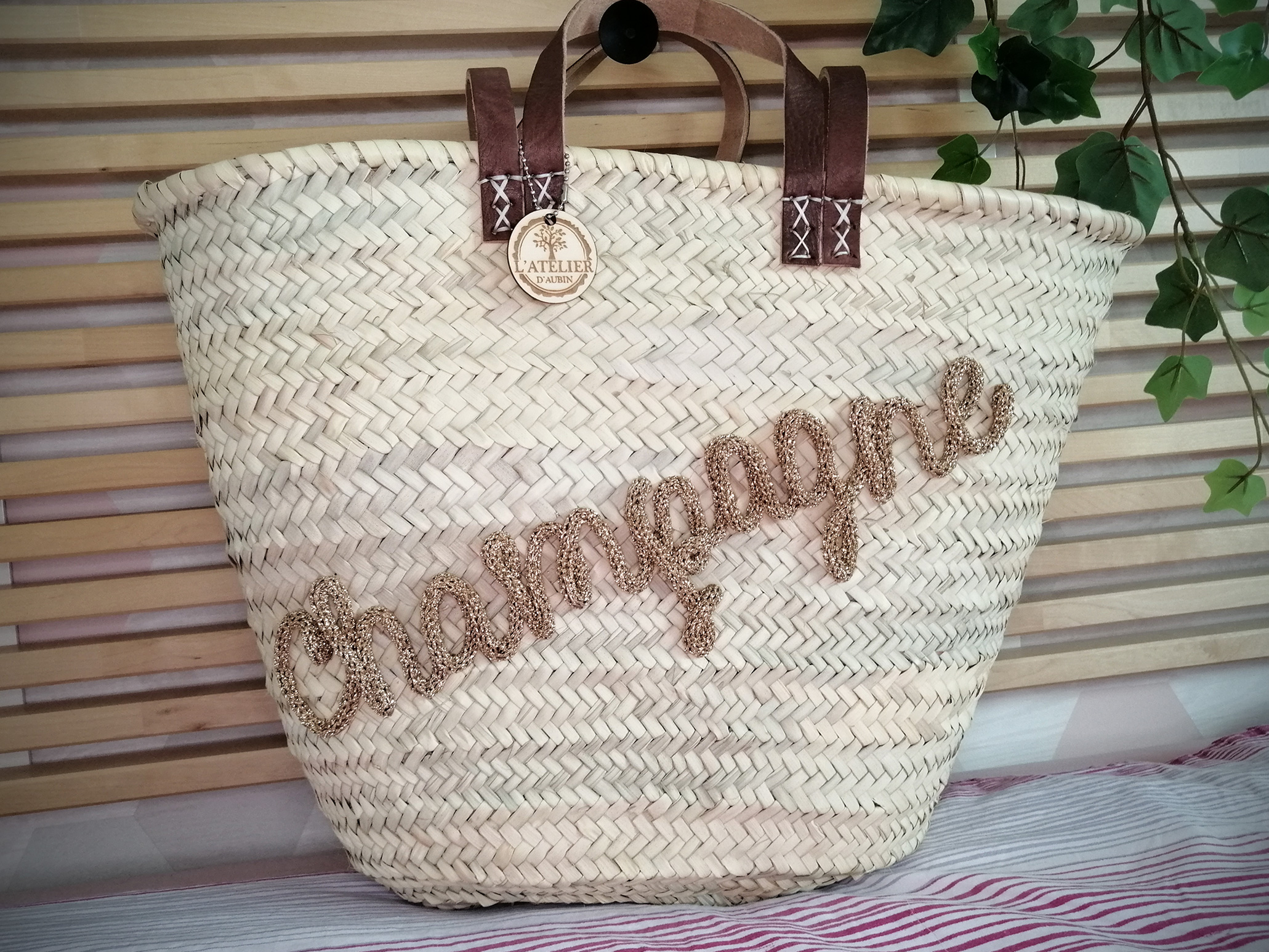 Panier tricotin champagne doré