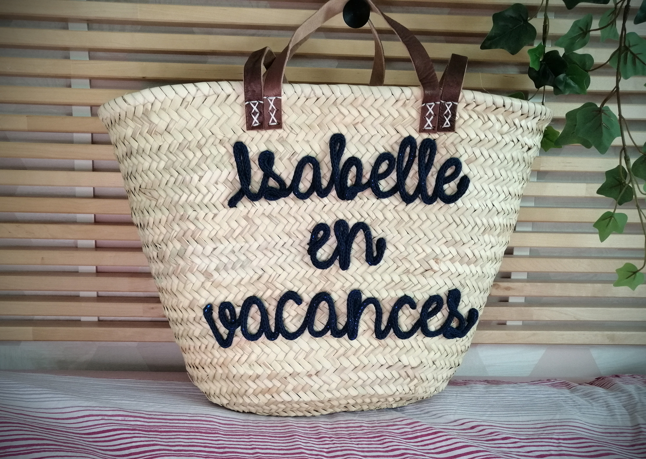 Panier tricotin En Vacances Noir